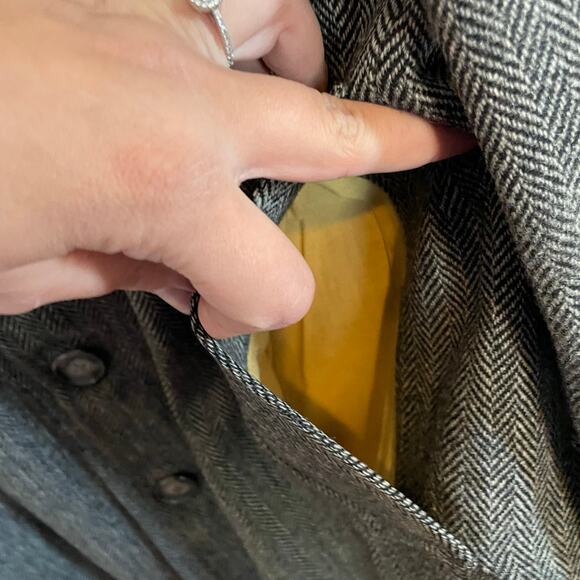 VTG London Fog 100% Pure Wool Men's Coat SZ 44 REG Faux Fur Collar Business EUC - Picture 7 of 8